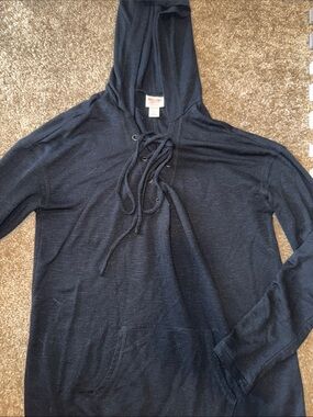 Mossimo Thin Black Lace-Up Hoodie